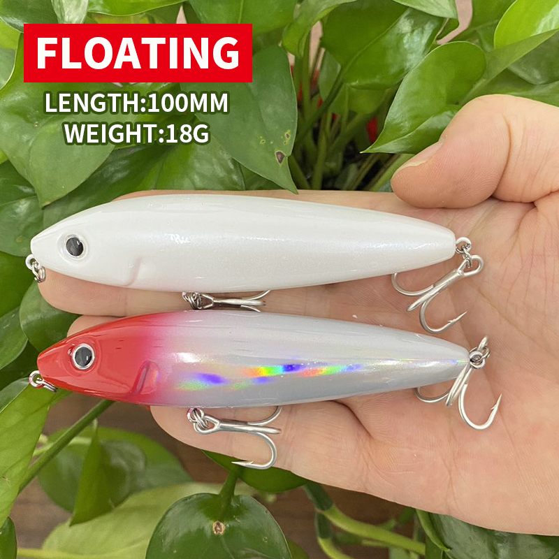 Fishing Equipment And Gear - 100 ミリメートル 18 グラムペンシルベイトフローティング適切な人工餌ドギーウォークラトルハードベイトバストラウト釣り用品 9156