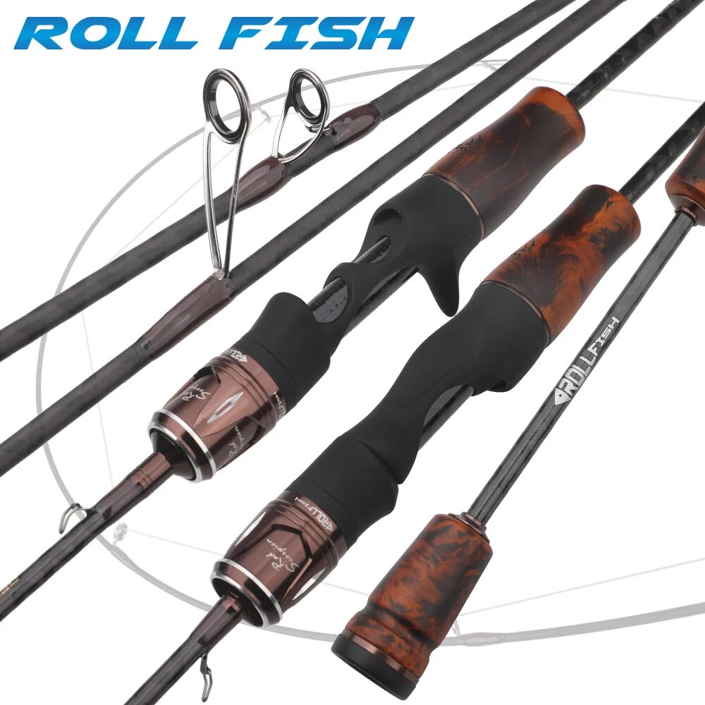 Fishing Equipment Brands - ROLLFISH-ULスピニングおよびベイトキャスティングフィッシングロッド,カーボンファイバー,超ソフト,Bfsルアー,1〜9g,高速アクション,1.38〜1.8m