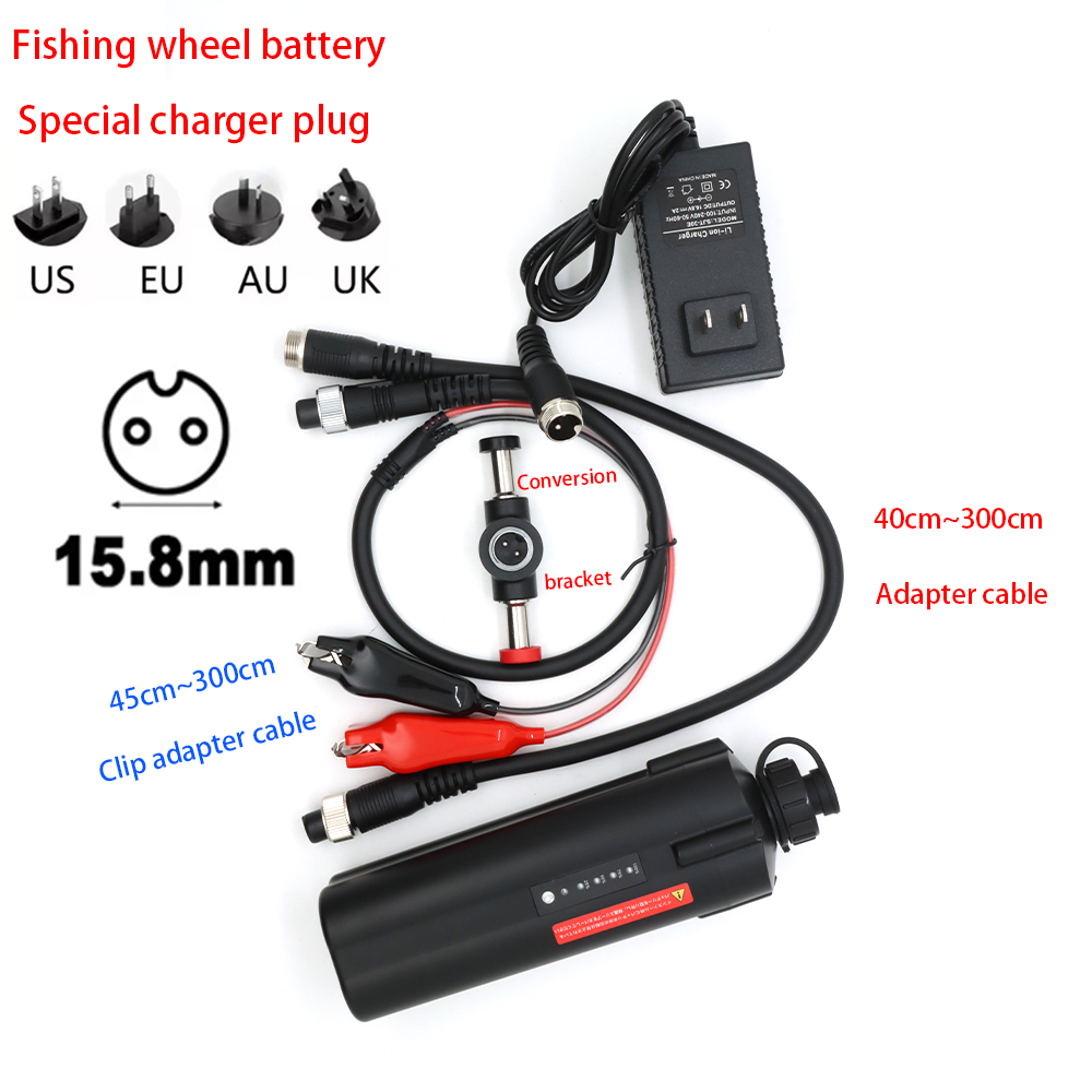 Fishing Equipment Uk - 釣り電動リールバッテリーアクセサリークリップ電源コード EU US AU UK プラグ充電器ワニ口クリップアダプターケーブルアダプターケーブル