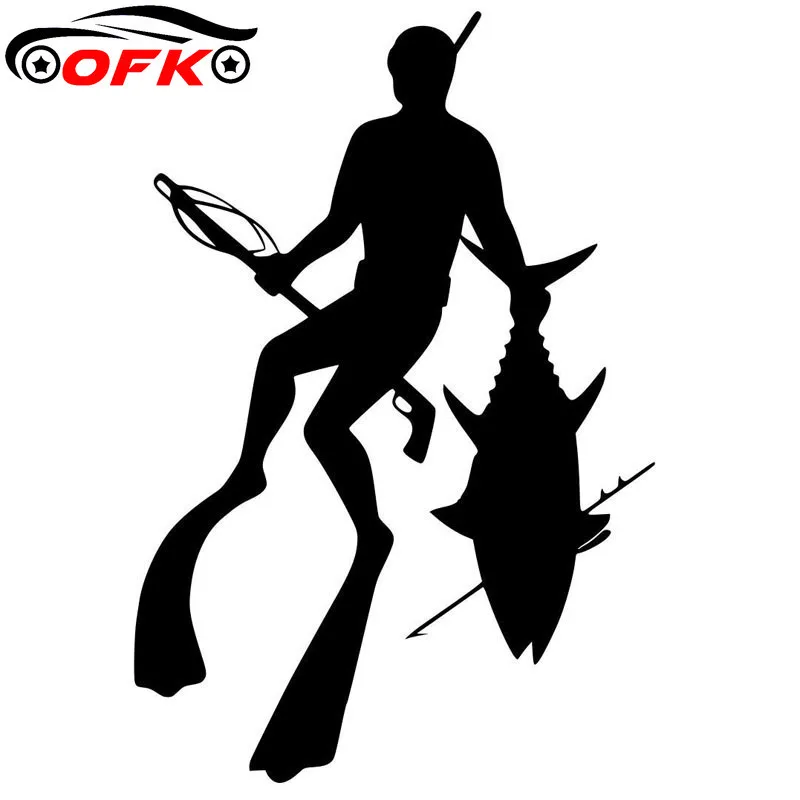 Fishing Equipment And Accessories - 車のステッカーの装飾オートバイデカール槍釣りダイビング装飾アクセサリークリエイティブ日焼け止め防水 PVC、17 センチメートル * 11 センチメートル