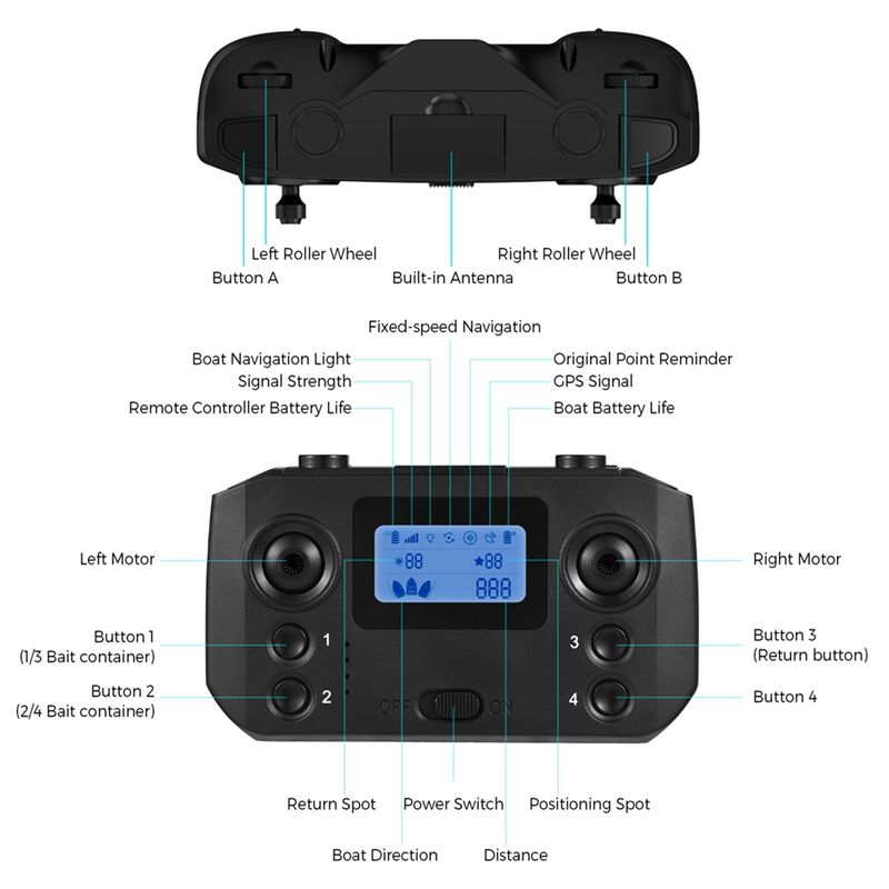 ABKQ-釣り餌ボートリモコン LCD スクリーンディスプレ - Fishing Equipment And Accessories のレビューと価格