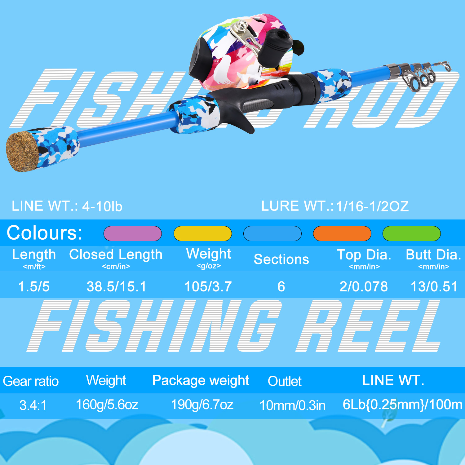 Sougayilang-伸縮式釣り竿,子供用コンボ釣り道具, - Fishing Equipment For Kids のレビューと価格