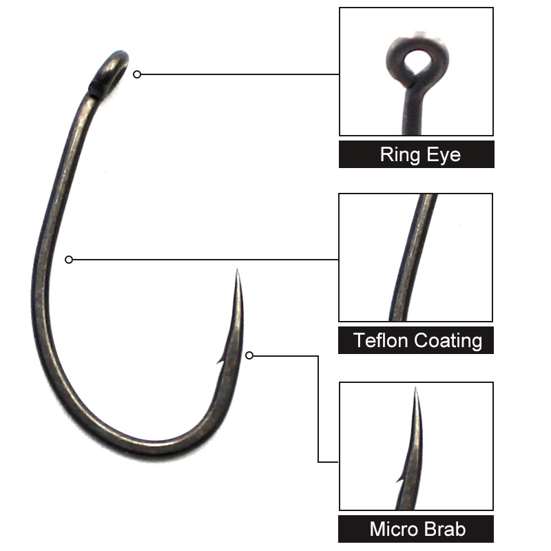 20 ピース/ロット鯉釣り PTFE コーティング有刺フック - Fishing Equipment Brands のレビューと価格