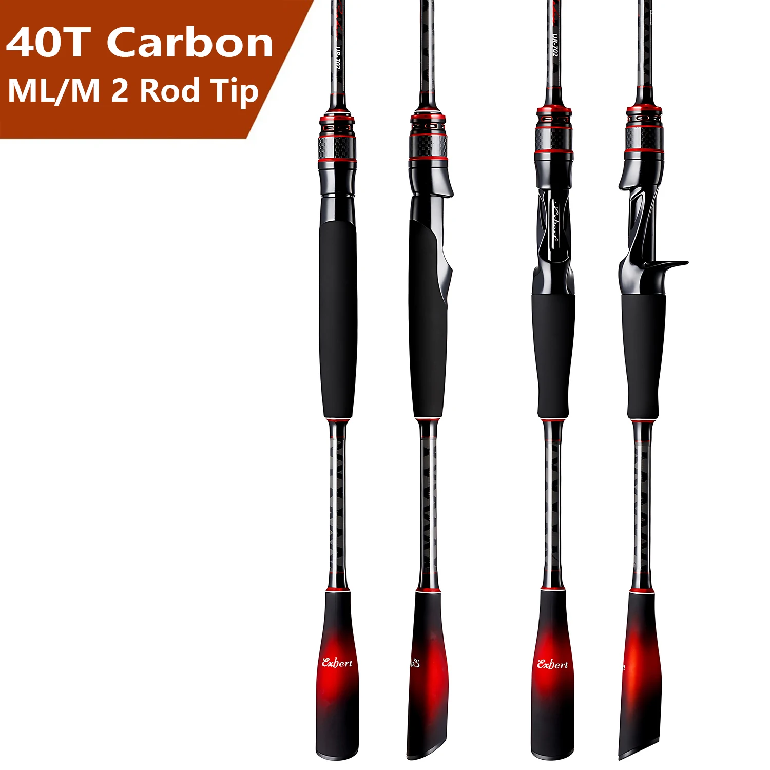 40T カーボンファイバールアー釣竿 2 ヒント、ML M  - Fishing Equipment Brands のレビューと価格