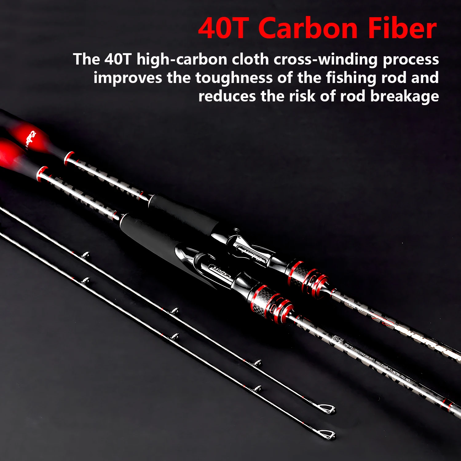 40T カーボンファイバールアー釣竿 2 ヒント、ML M  - Fishing Equipment Brands のレビューと価格