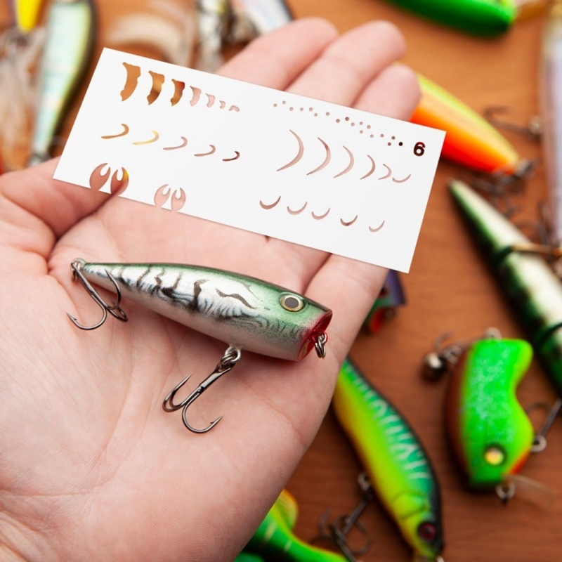 釣りルアー絵画テンプレート 6 個 スケッチ スクラップブッ - Fishing Equipment And Accessories のレビューと価格