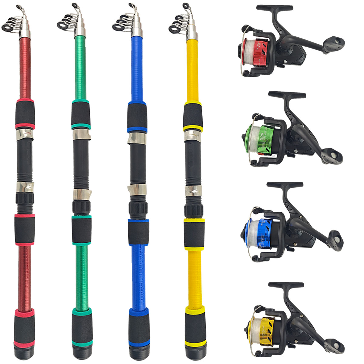ミニ伸縮式海釣り竿コンボ、スピニングリール付き、EVA滑り止 - Fishing Equipment For Kids のレビューと価格