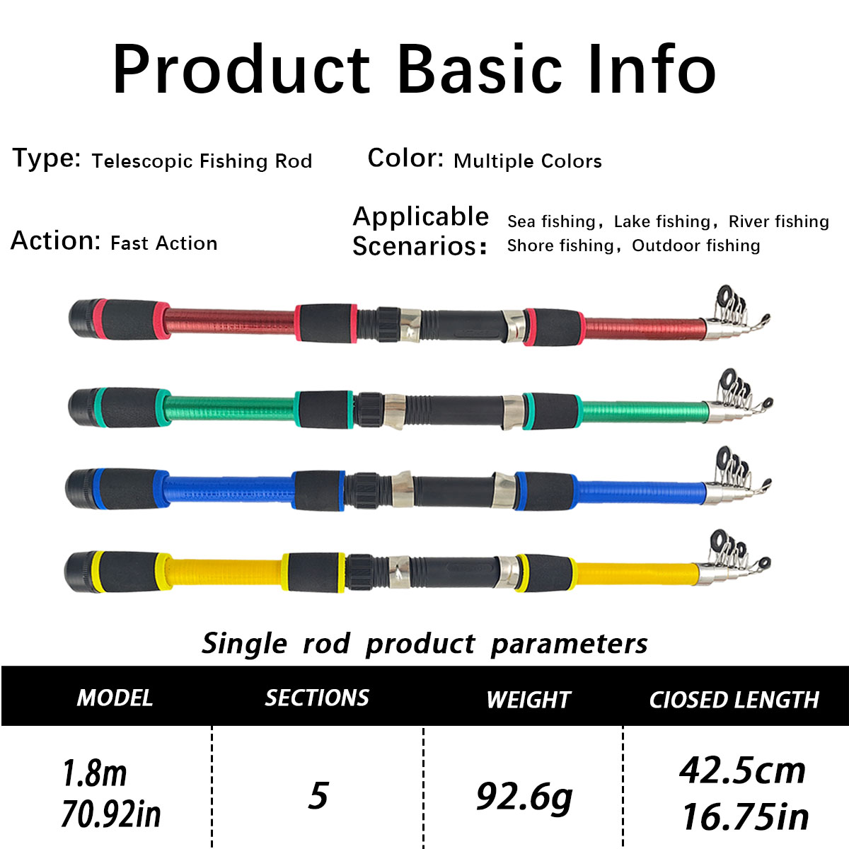 ミニ伸縮式海釣り竿コンボ、スピニングリール付き、EVA滑り止 - Fishing Equipment For Kids のレビューと価格