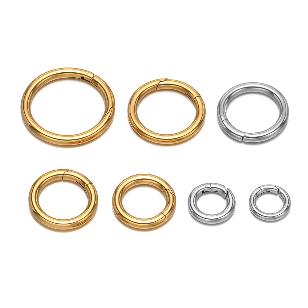 2個/ロット 丸型スプリングクラスプ ステンレス鋼 金メッキ - Circle Hook Set のレビューと価格