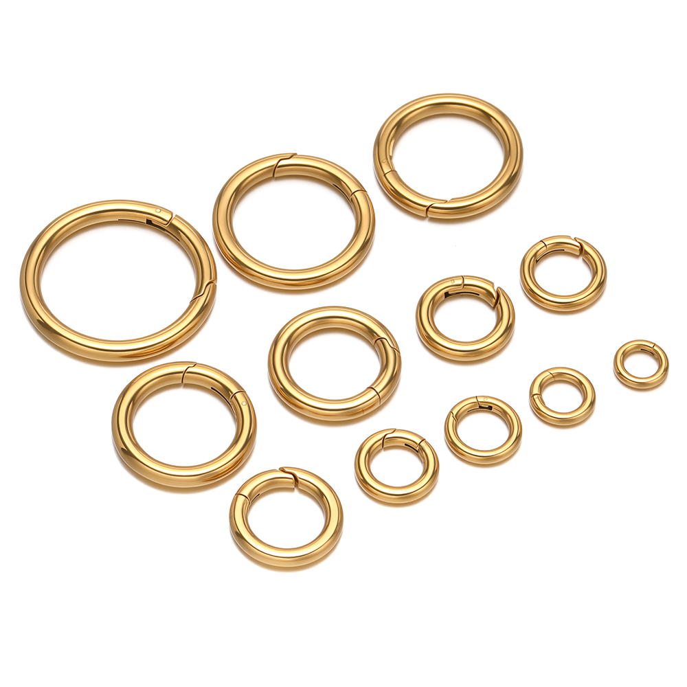 2個/ロット 丸型スプリングクラスプ ステンレス鋼 金メッキ - Circle Hook Set のレビューと価格