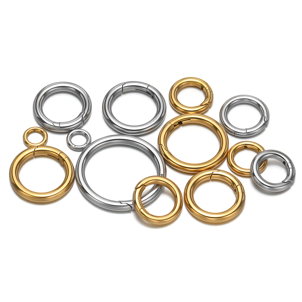2個/ロット 丸型スプリングクラスプ ステンレス鋼 金メッキ - Circle Hook Set のレビューと価格