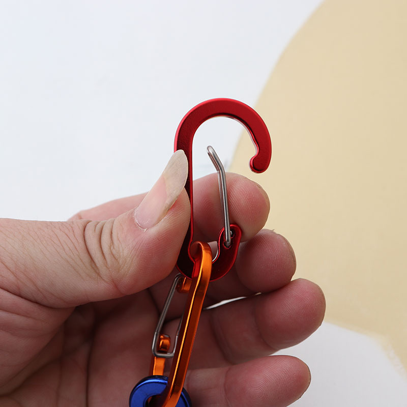 カラビナ付きキーホルダー,6個,キャンプ用の小さなカラビナ, - Fishing Equipment And Accessories のレビューと価格